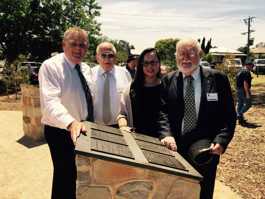 Member for Gippsland East, Tim Bull, is pictured at the opening with John Mahoney (Chair of Victorian Timber Workers Memorial), Harriet Shing (Member for Eastern Victoria Region) and Cr Malcolm Hole (Wellington Shire Council).